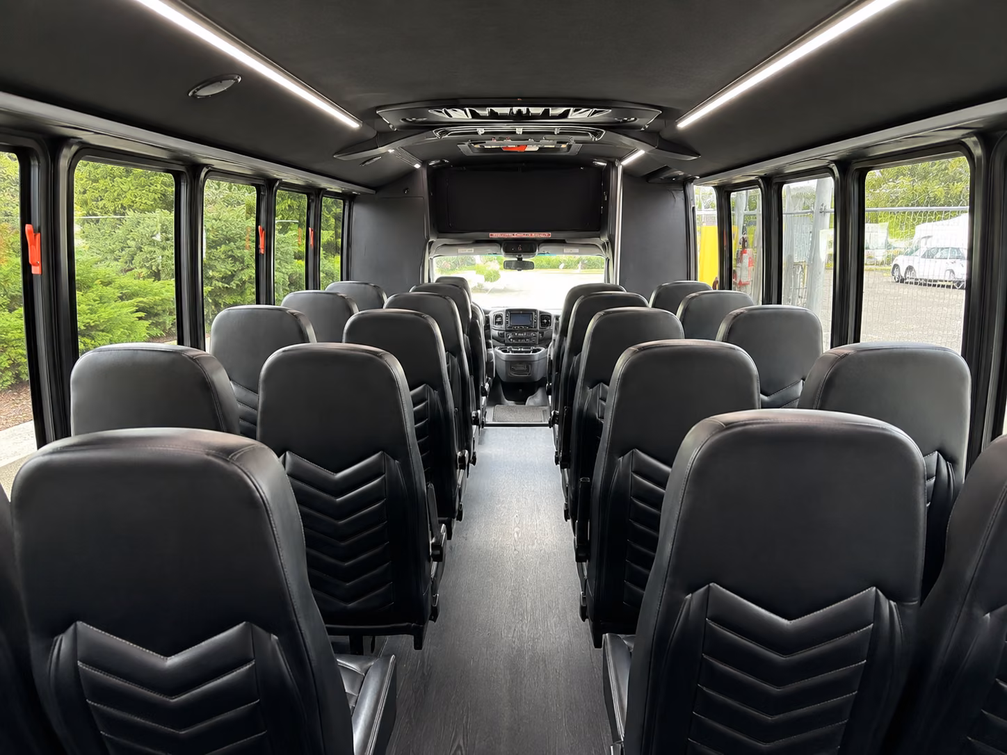 redding 20 passenger minibus inside