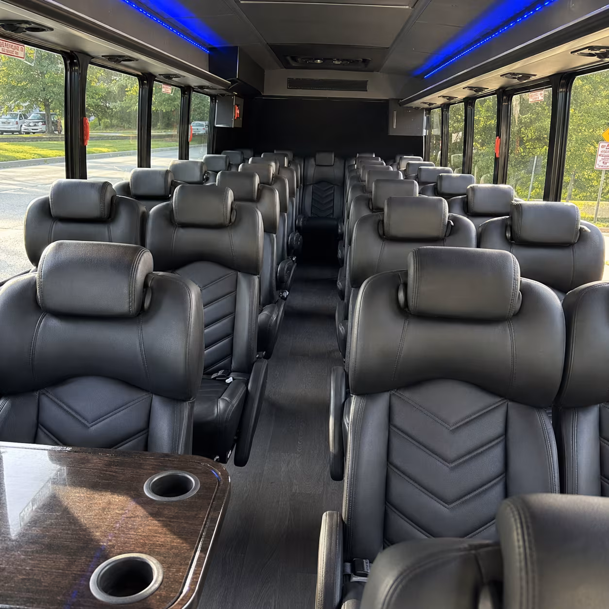 redding 28 passenger minibus inside