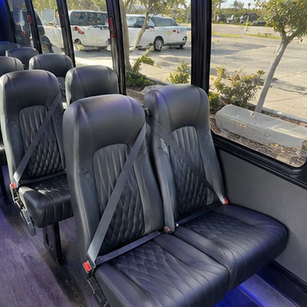 redding 28 passenger minibus interior