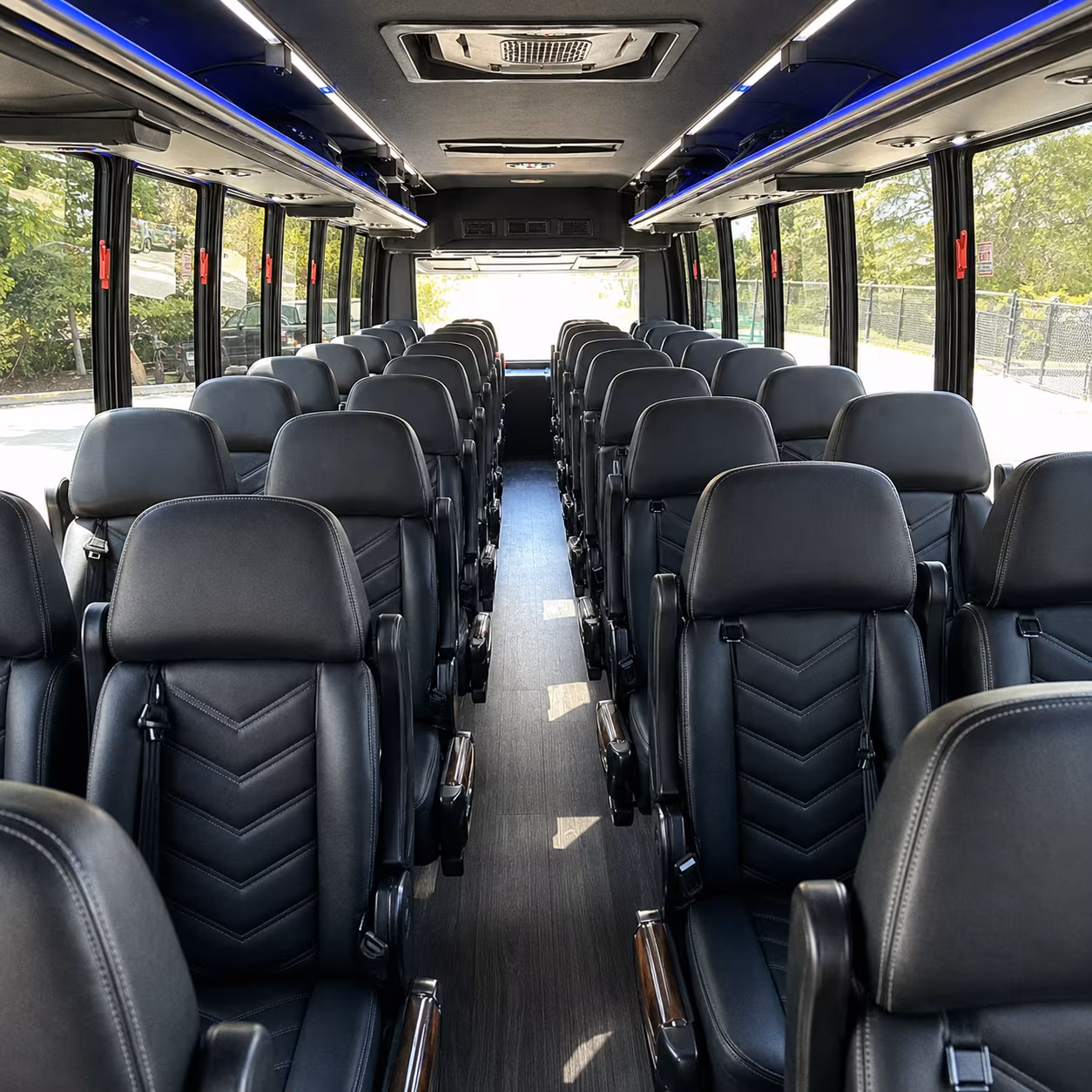 redding 30 passenger minibus inside
