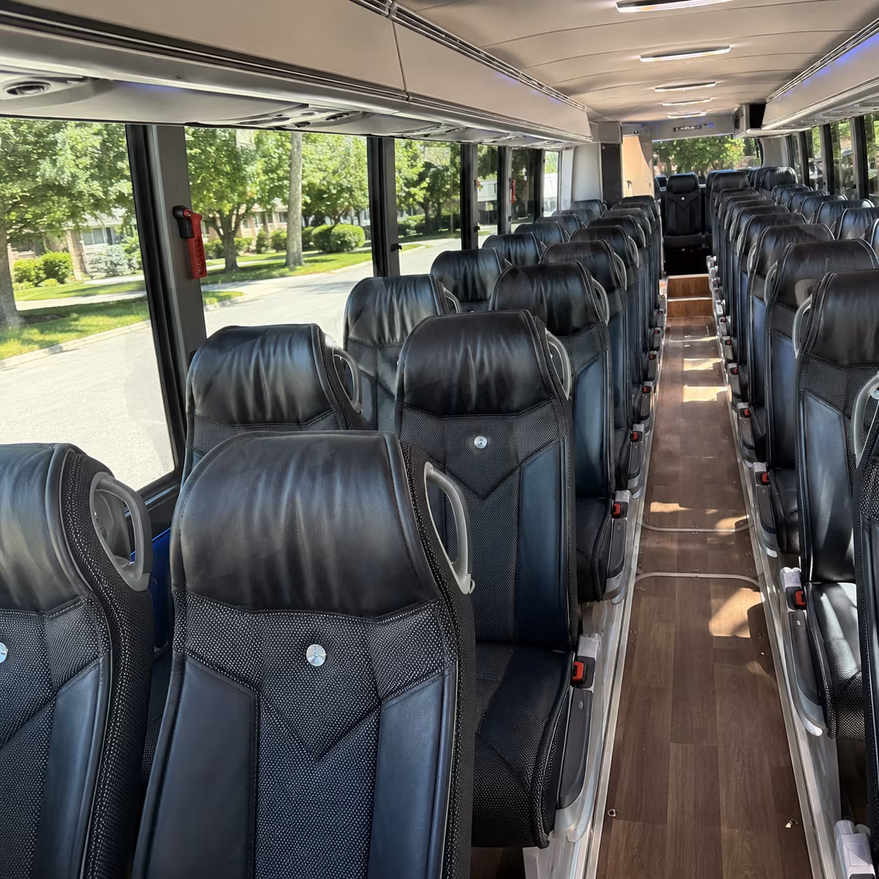 redding 40 passenger charter bus inside