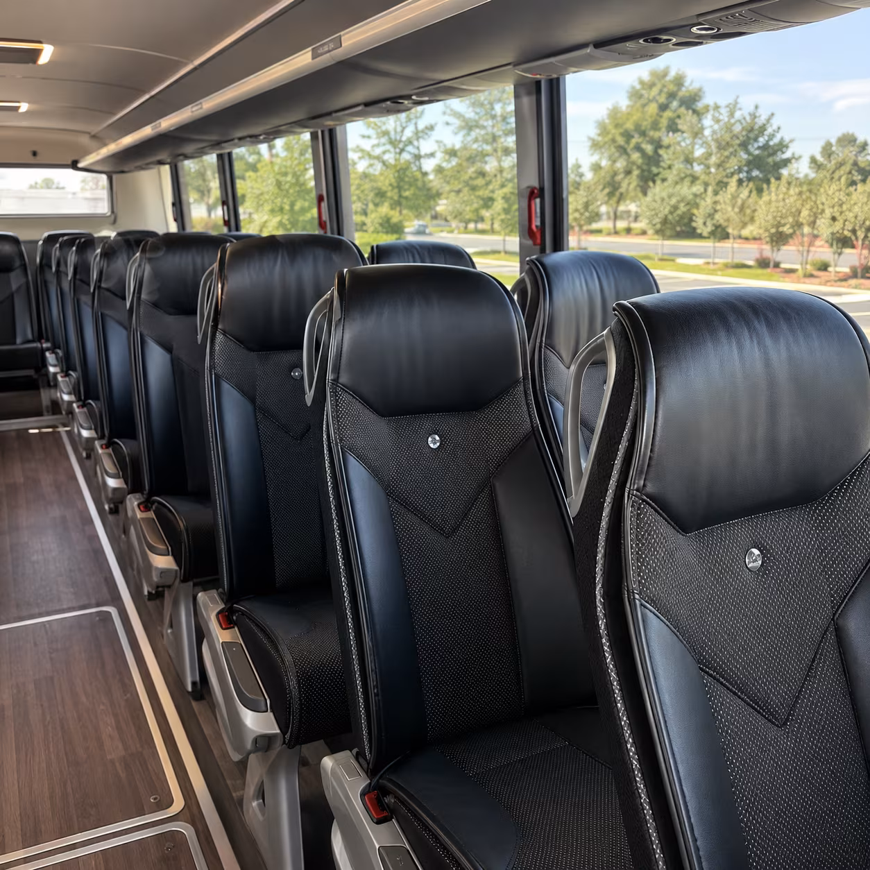 redding 45 passenger charter bus interior