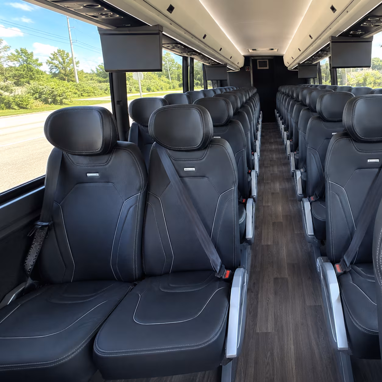 redding 47 passenger charter bus inside