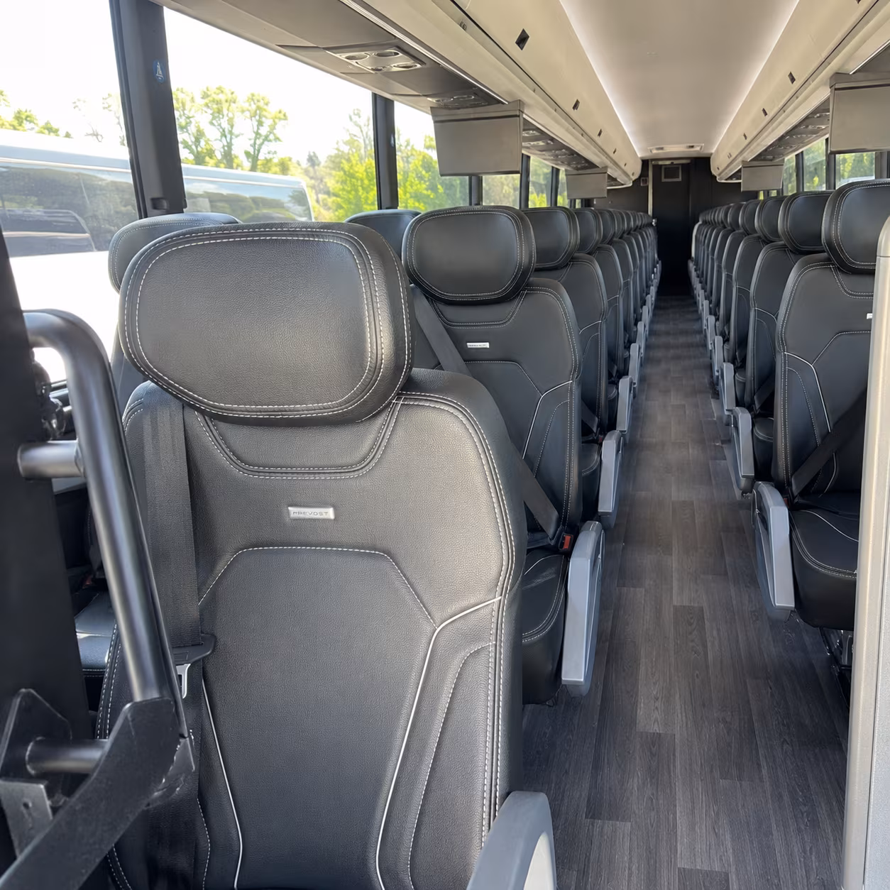 redding 47 passenger charter bus interior