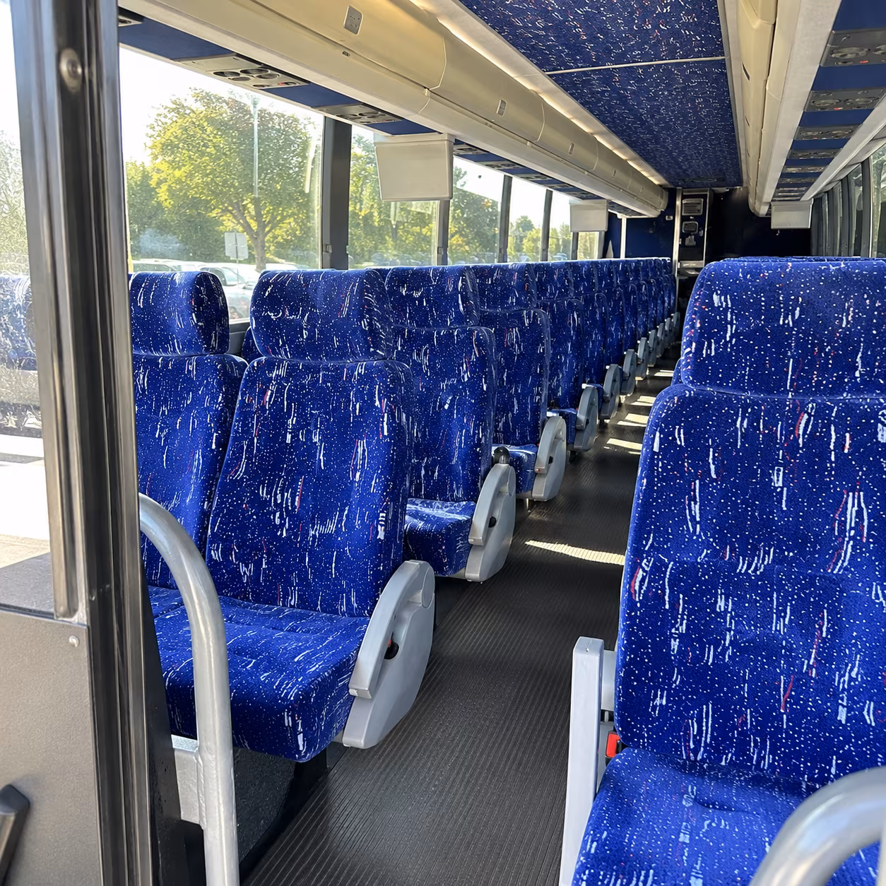 redding 50 passenger charter bus inside