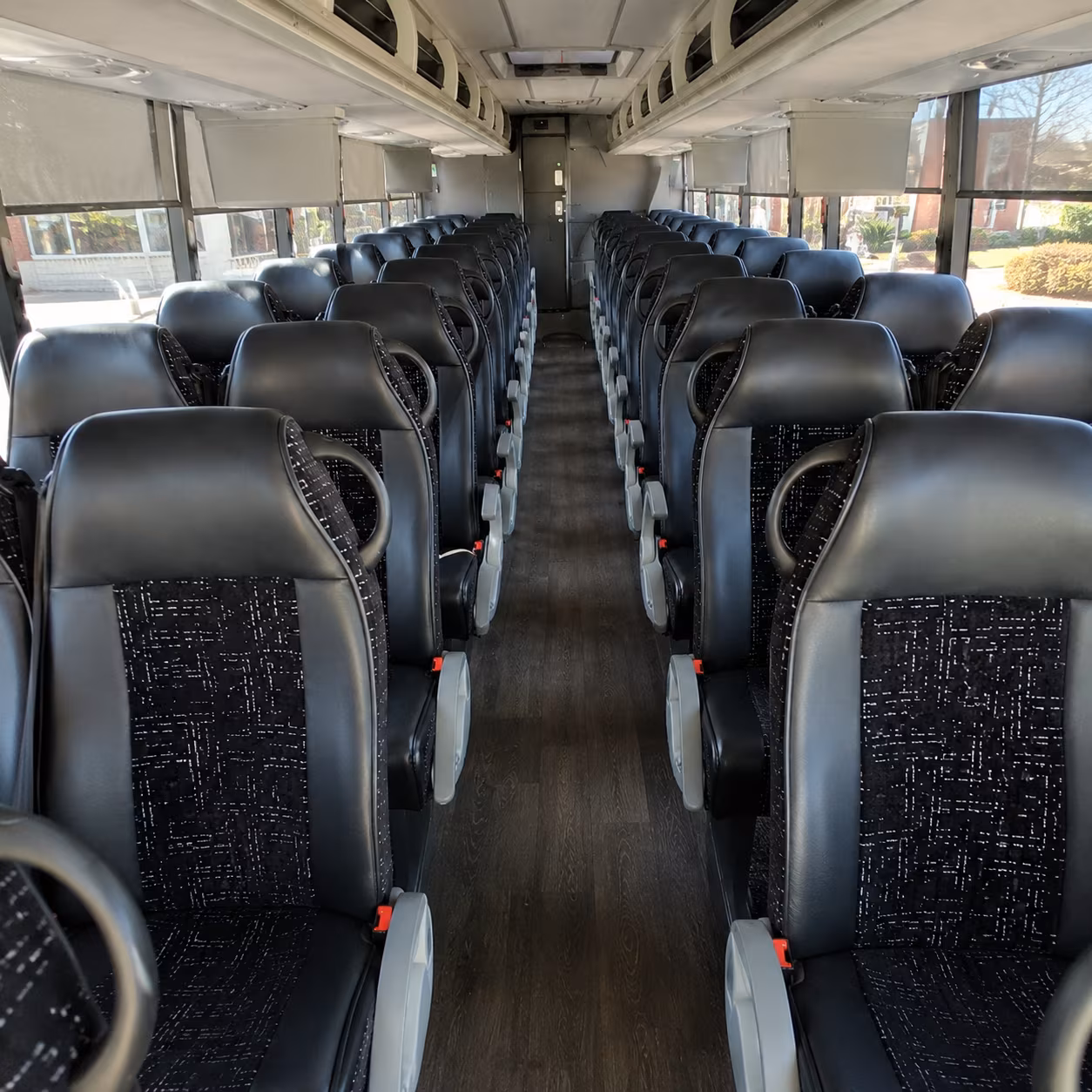 redding 54 passenger charter bus inside