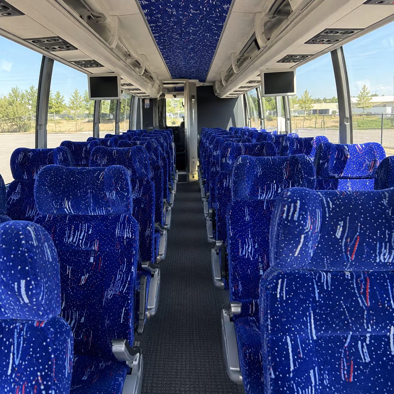redding 54 passenger charter bus interior