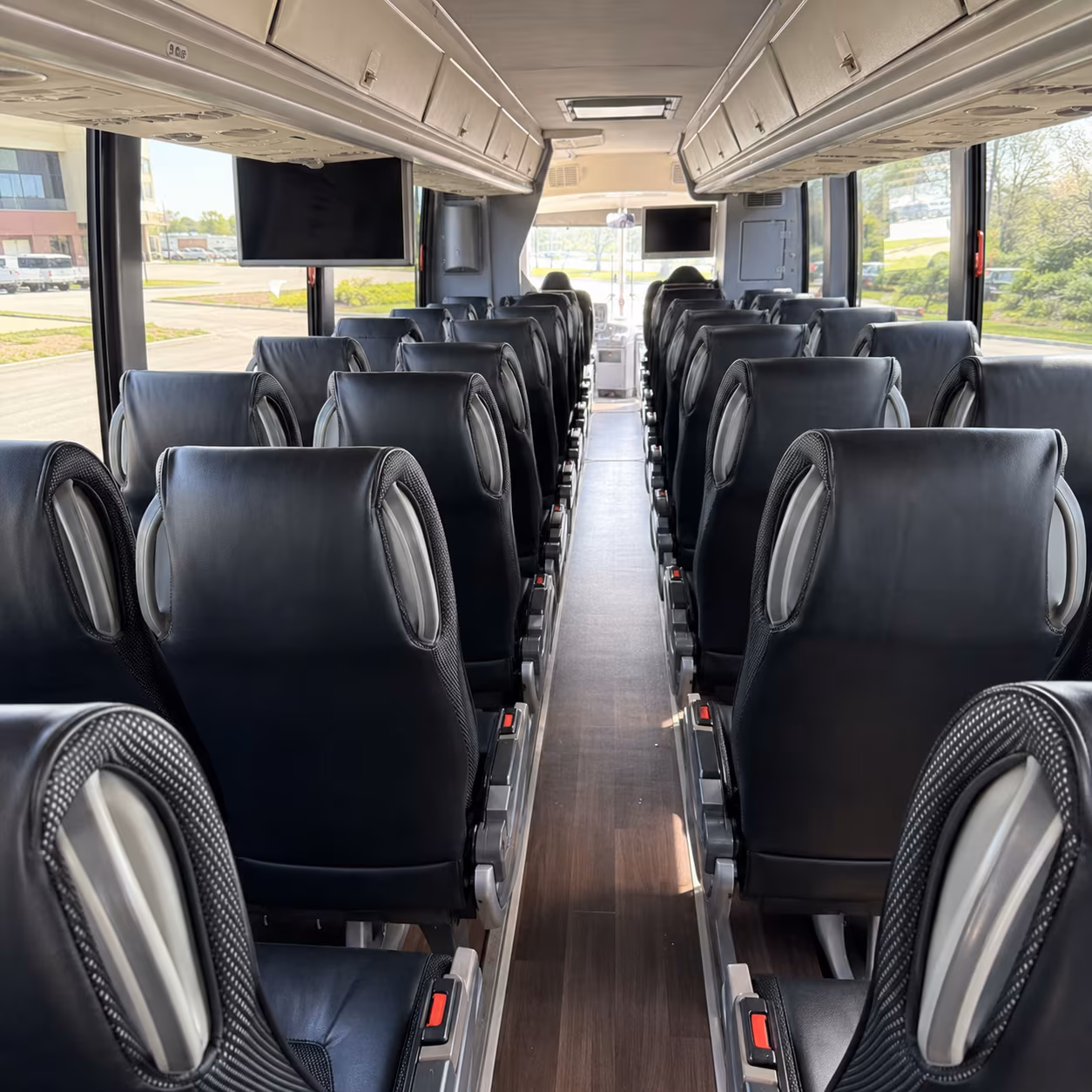 redding 56 passenger charter bus inside